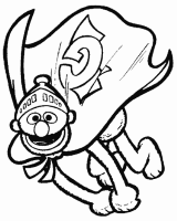 A coloring page of sesame street